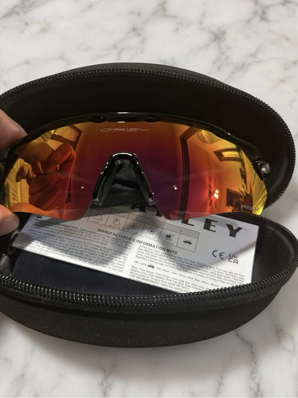 Oakley Radar EV Path Prizm – Black Frame Red Orange Mirror Lens + Case